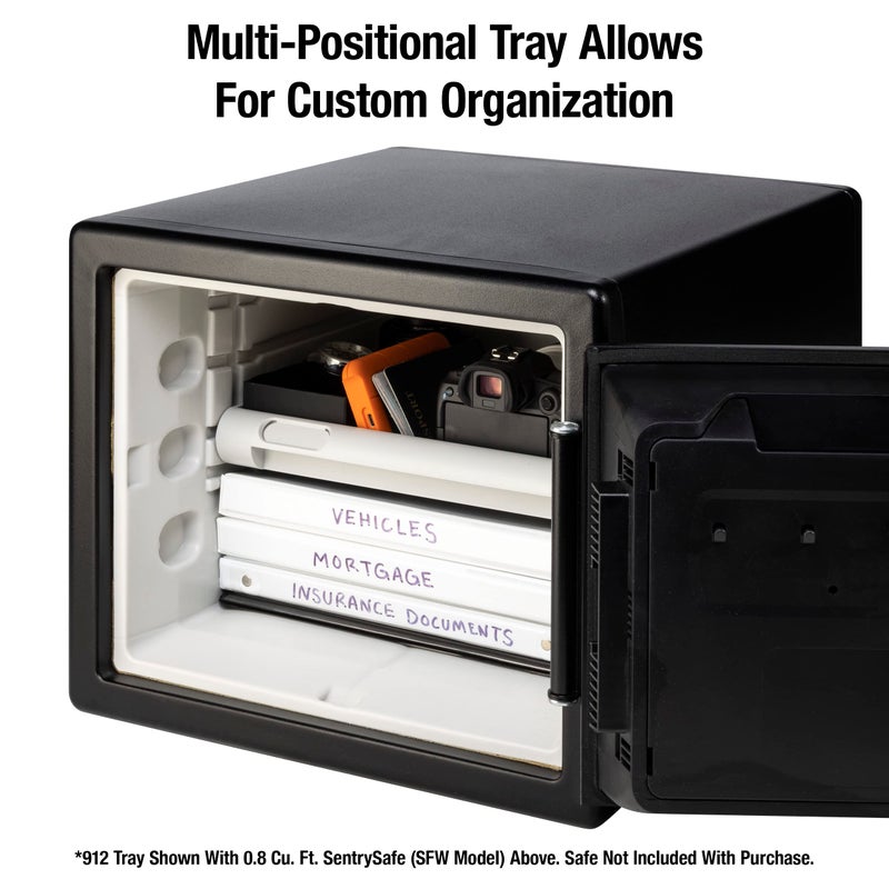 SentrySafe Shelf Insert for SFW082 and SFW123 Fireproof and Waterproof Safes, Multi-Positional White Safe Tray Accessory for 0.8 and 1.2 Cubic Feet Safes, 912 - Image 3